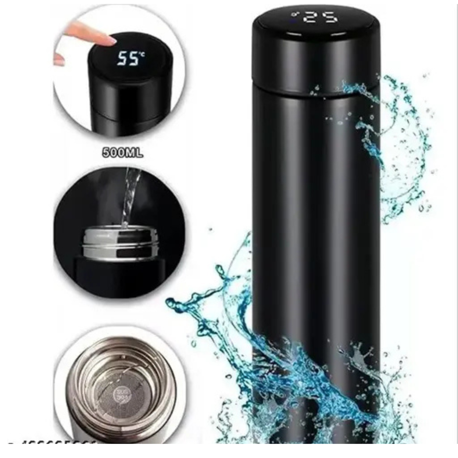 Water Bottle LED Temperature 500 ml Flask | 500 ML | Pack of, 1 | - Image 2