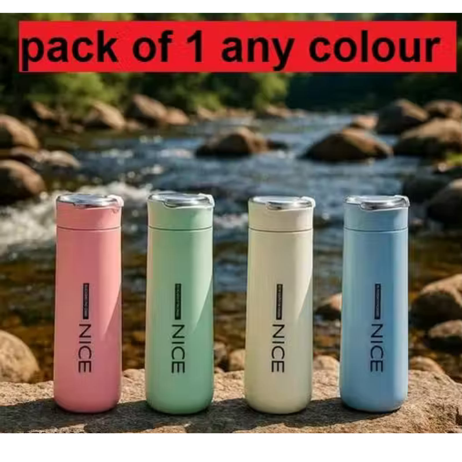 TOP PRODUCT - Nice Glass Water Bottle Set β Pack of 2 , 400ml Leak-Proof, BPA-Free, Stylish & Insulated Hot and Cold Bottles for School, Gym, Office, Home & Travel Use - Image 3