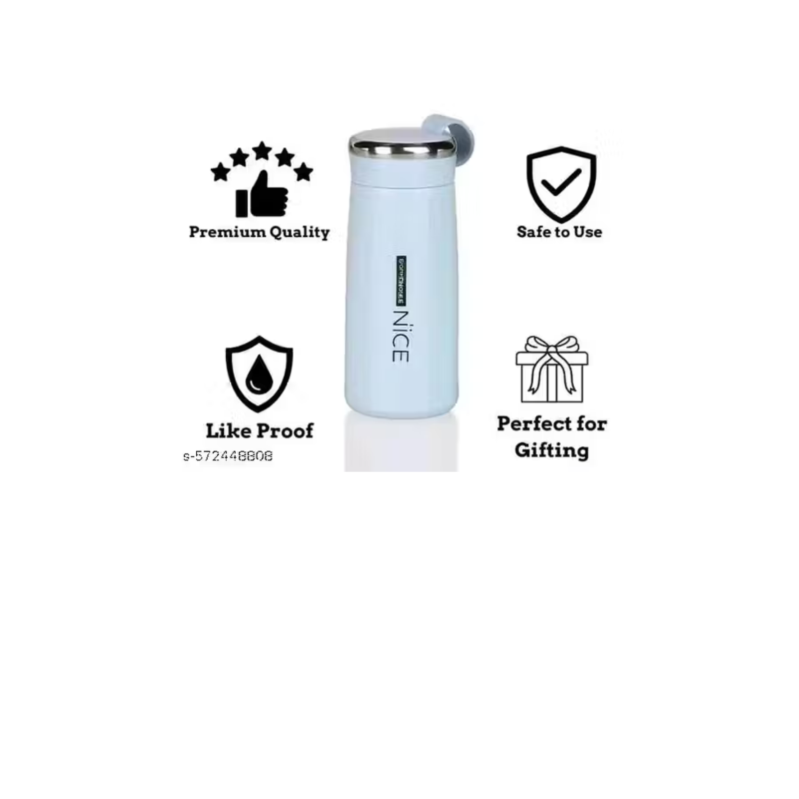 TOP PRODUCT - Nice Glass Water Bottle Set β Pack of 2 , 400ml Leak-Proof, BPA-Free, Stylish & Insulated Hot and Cold Bottles for School, Gym, Office, Home & Travel Use - Image 4