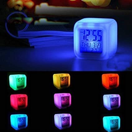Digital Alarm Clock with Automatic 7 Color Changing Lighting LED Display - Image 3