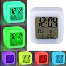 Digital Alarm Clock with Automatic 7 Color Changing Lighting LED Display - Image 4